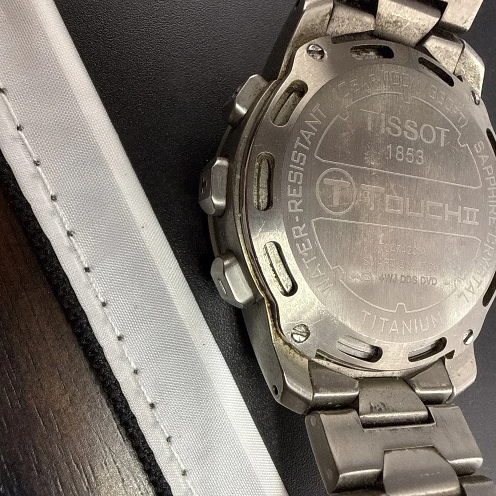Tissot T-Touch Titanium Mens Watch New Battery Running Great $3 Shipping